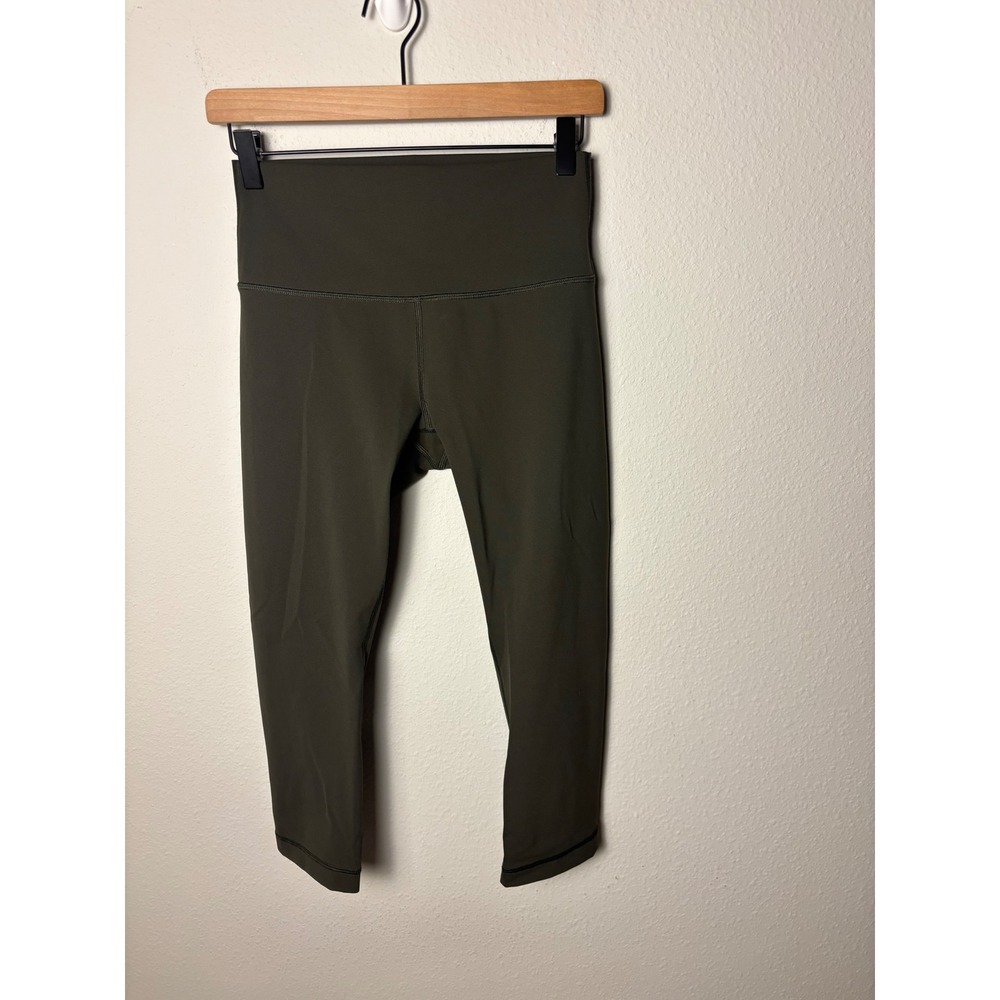Lululemon Wunder Under Crop Hi-Rise Full-On Luxtreme 21 Dark Olive Size 8